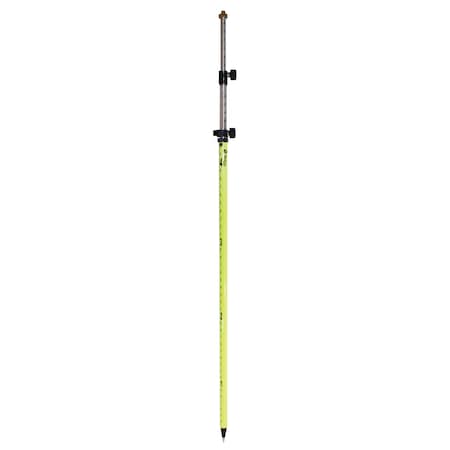 Sitepro 12Ft Twist-Lock Prism Pole, Flo-Yellow, 10ths/Metric 07-4712-TMA-FY